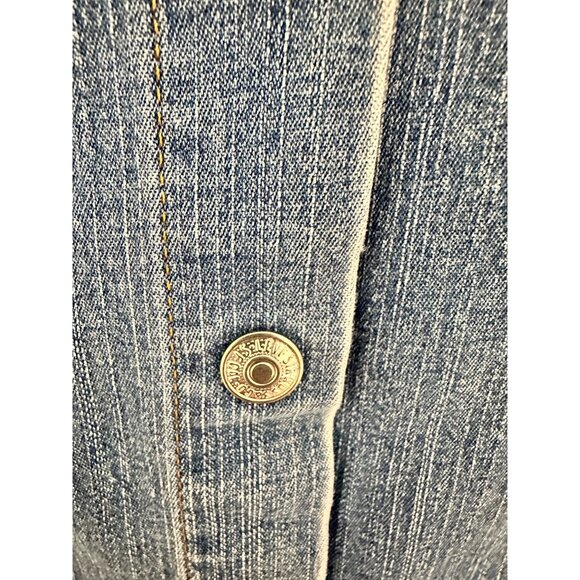 Vintage Levis Womens Western Large Denim Button-Down Long Sleeve Shirt Dress EUC - Picture 9 of 9